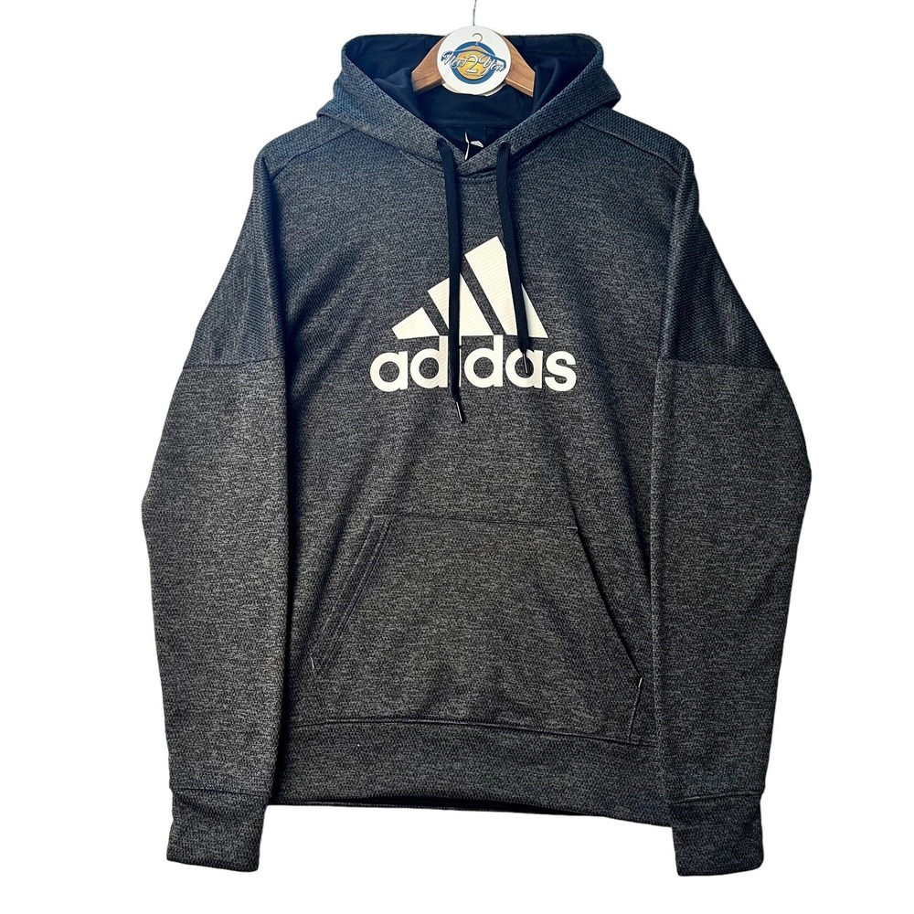 Adidas Logo Grey Climawarm Pullover Hoodie